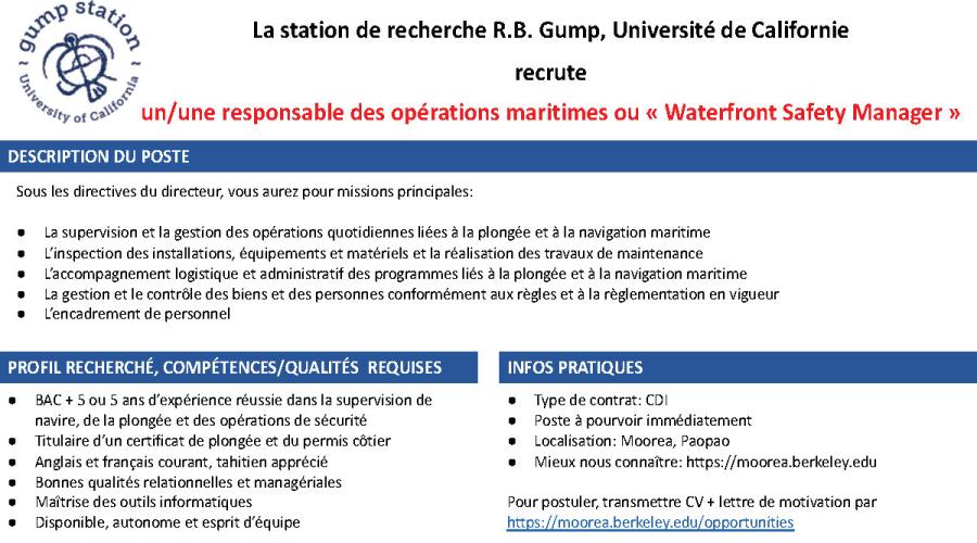 Waterfront Safety manager job description