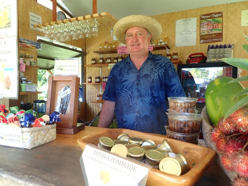 roadside fruit and jam stand