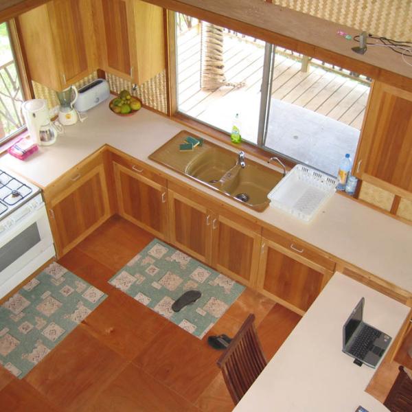 View from the sleeping loft...Did anyone make coffee yet?