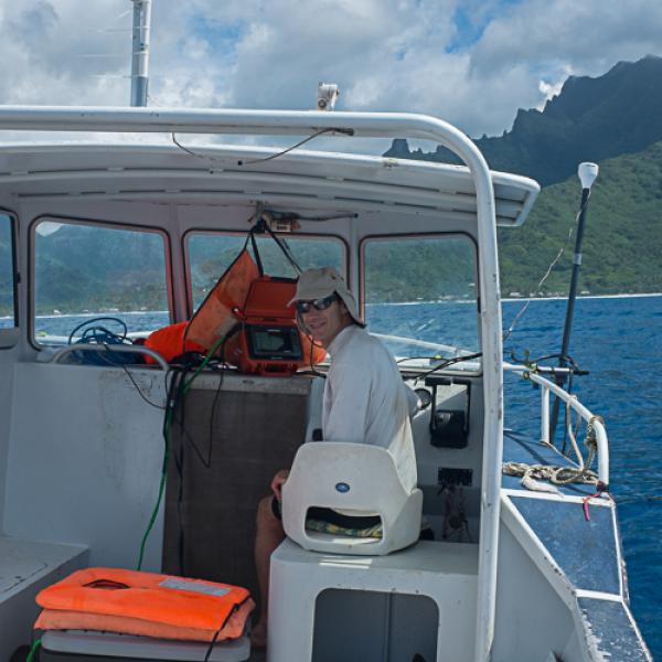 Undercover in the blue boat 